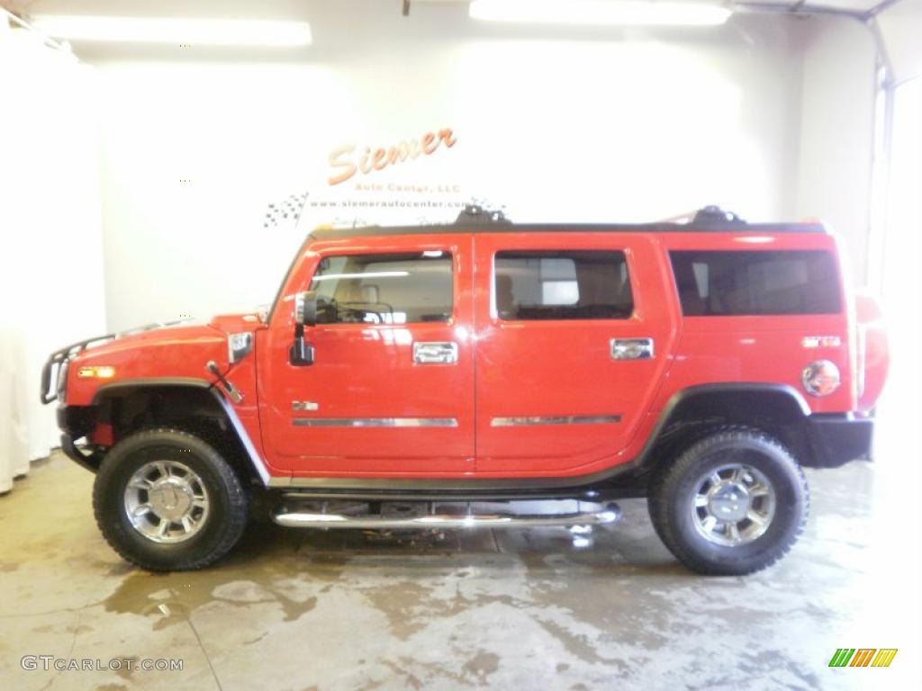 2004 H2 SUV - Victory Red / Wheat photo #1