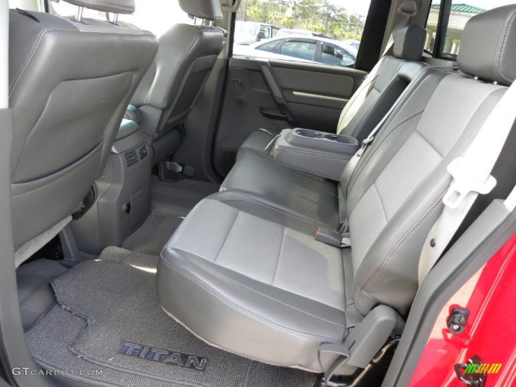 2005 Titan LE Crew Cab 4x4 - Red Alert / Steel photo #9