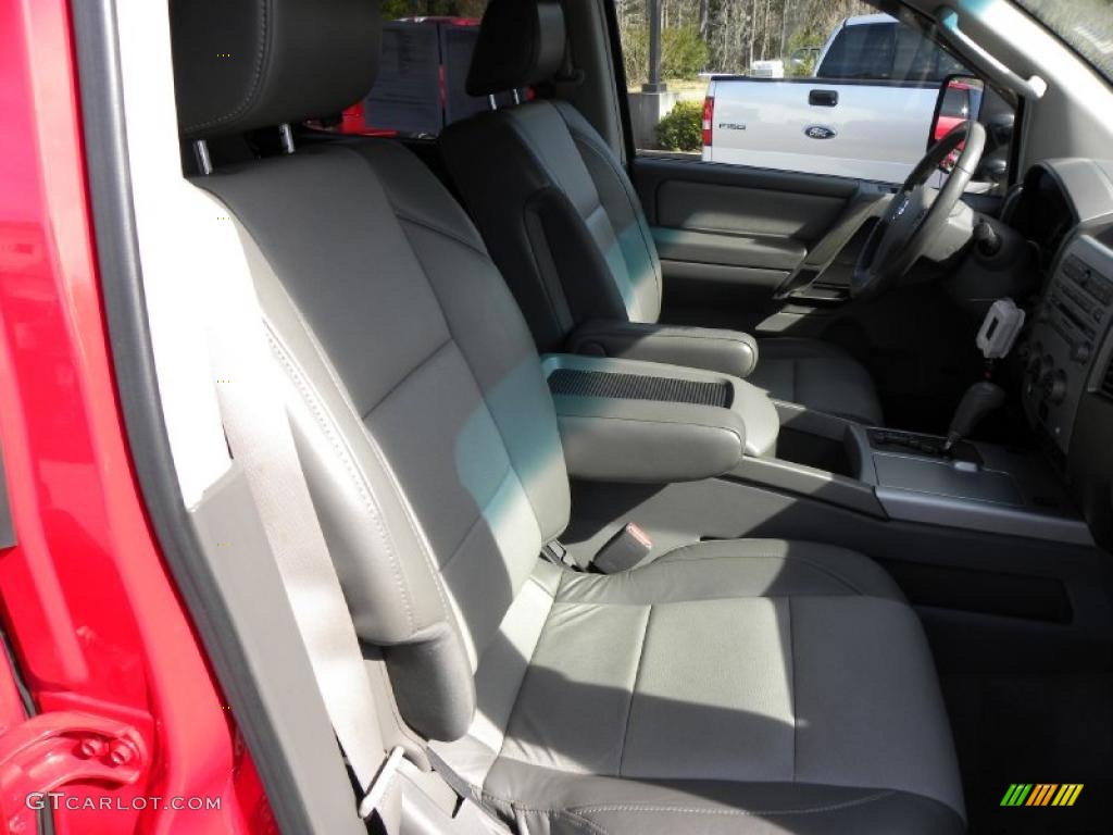 2005 Titan LE Crew Cab 4x4 - Red Alert / Steel photo #11