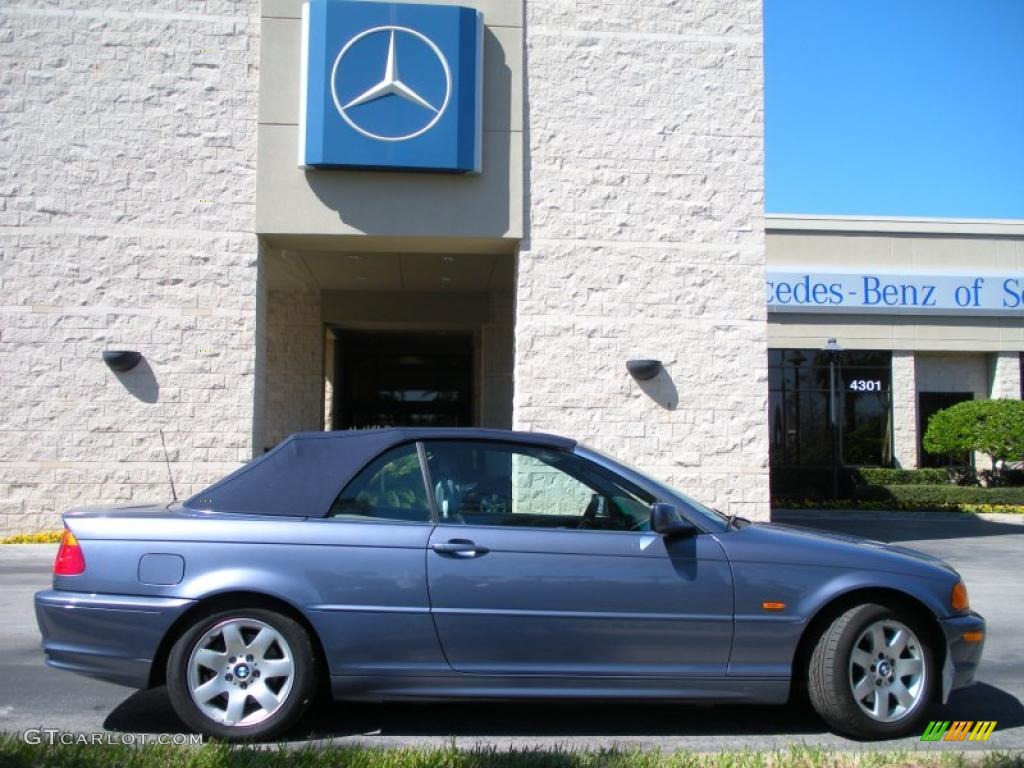 2001 3 Series 325i Convertible - Steel Blue Metallic / Grey photo #5