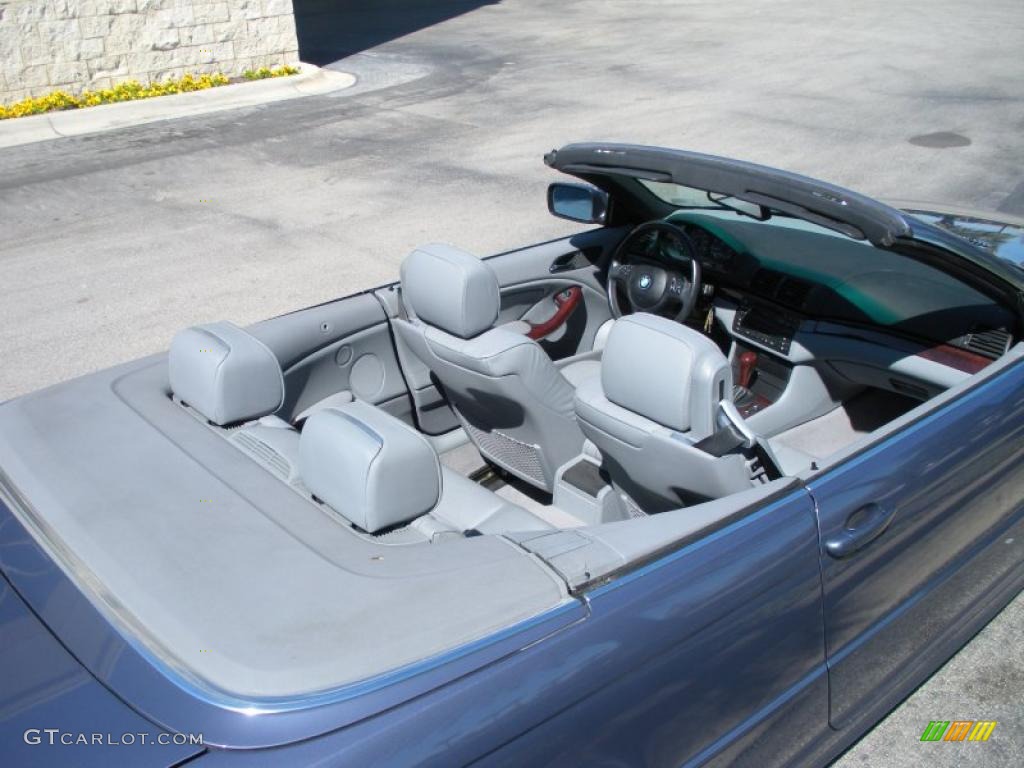 2001 3 Series 325i Convertible - Steel Blue Metallic / Grey photo #11