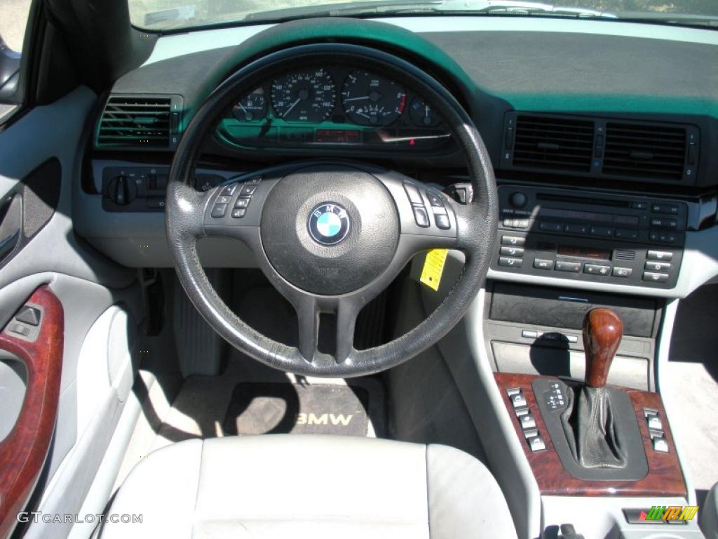 2001 3 Series 325i Convertible - Steel Blue Metallic / Grey photo #23