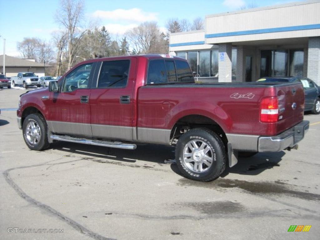 2006 F150 XLT SuperCrew 4x4 - Dark Toreador Red Metallic / Black/Medium Flint photo #12