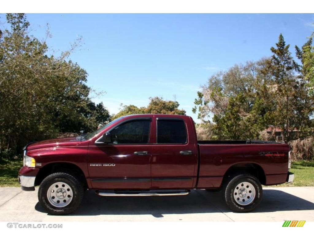 2003 Ram 1500 SLT Quad Cab 4x4 - Dark Garnet Red Pearl / Dark Slate Gray photo #4