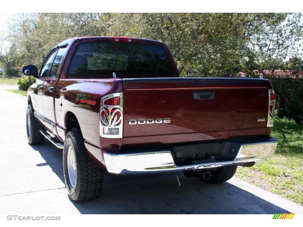 2003 Ram 1500 SLT Quad Cab 4x4 - Dark Garnet Red Pearl / Dark Slate Gray photo #8