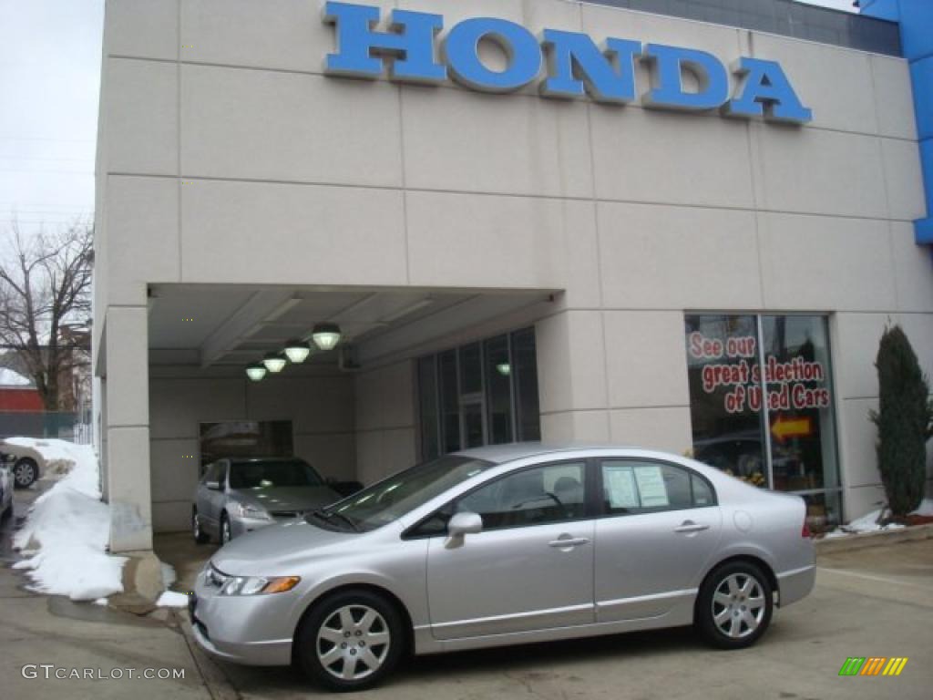 2007 Civic LX Sedan - Alabaster Silver Metallic / Gray photo #1