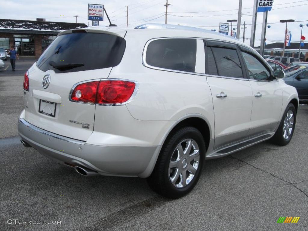 2009 Enclave CXL AWD - White Diamond Tricoat / Cocoa/Cashmere photo #3