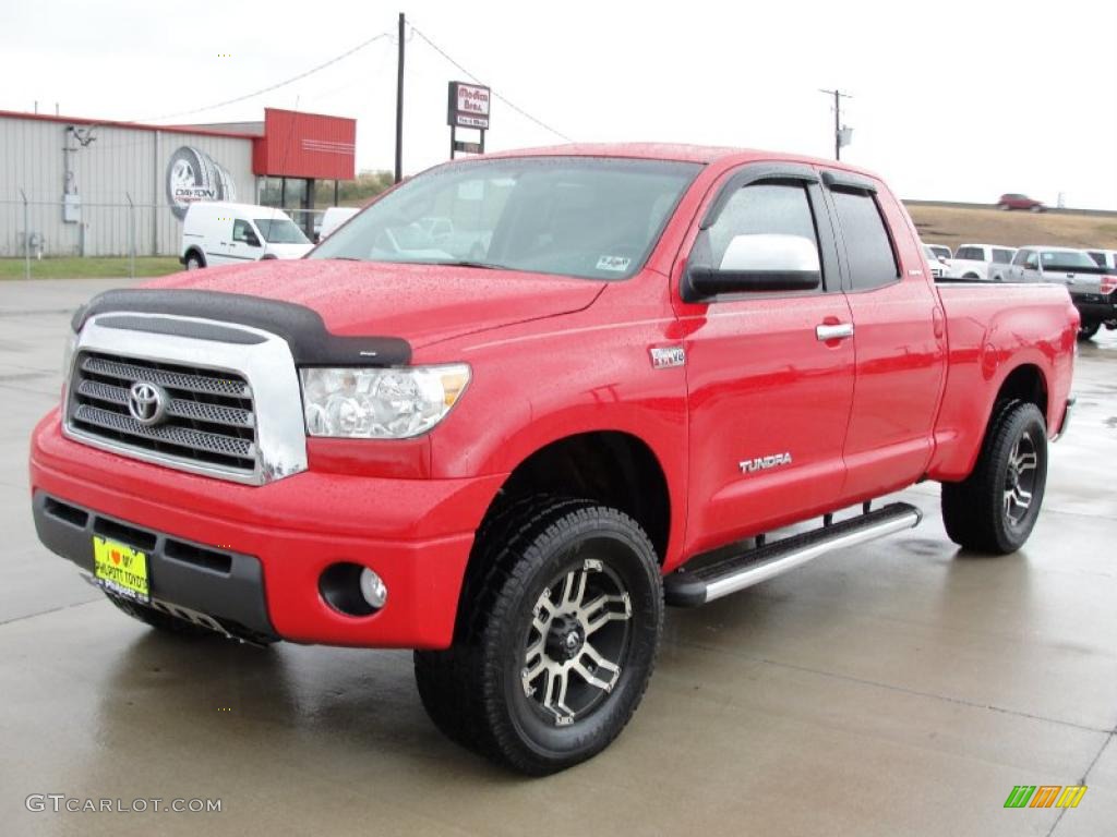 2007 Tundra Limited Double Cab 4x4 - Radiant Red / Graphite Gray photo #7