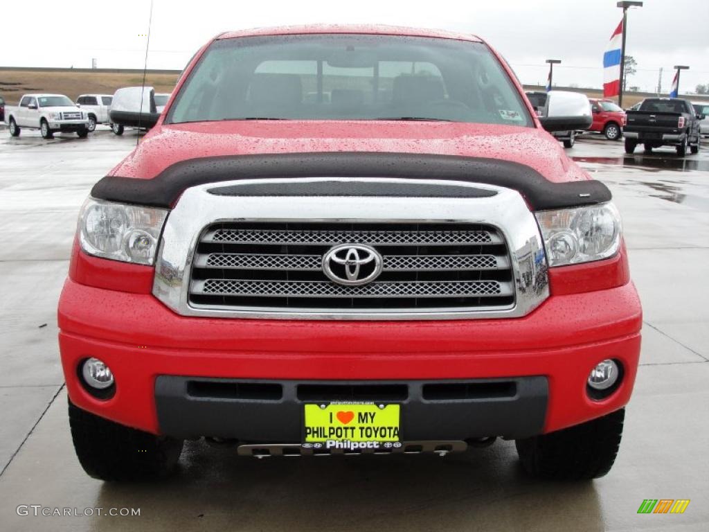 2007 Tundra Limited Double Cab 4x4 - Radiant Red / Graphite Gray photo #8