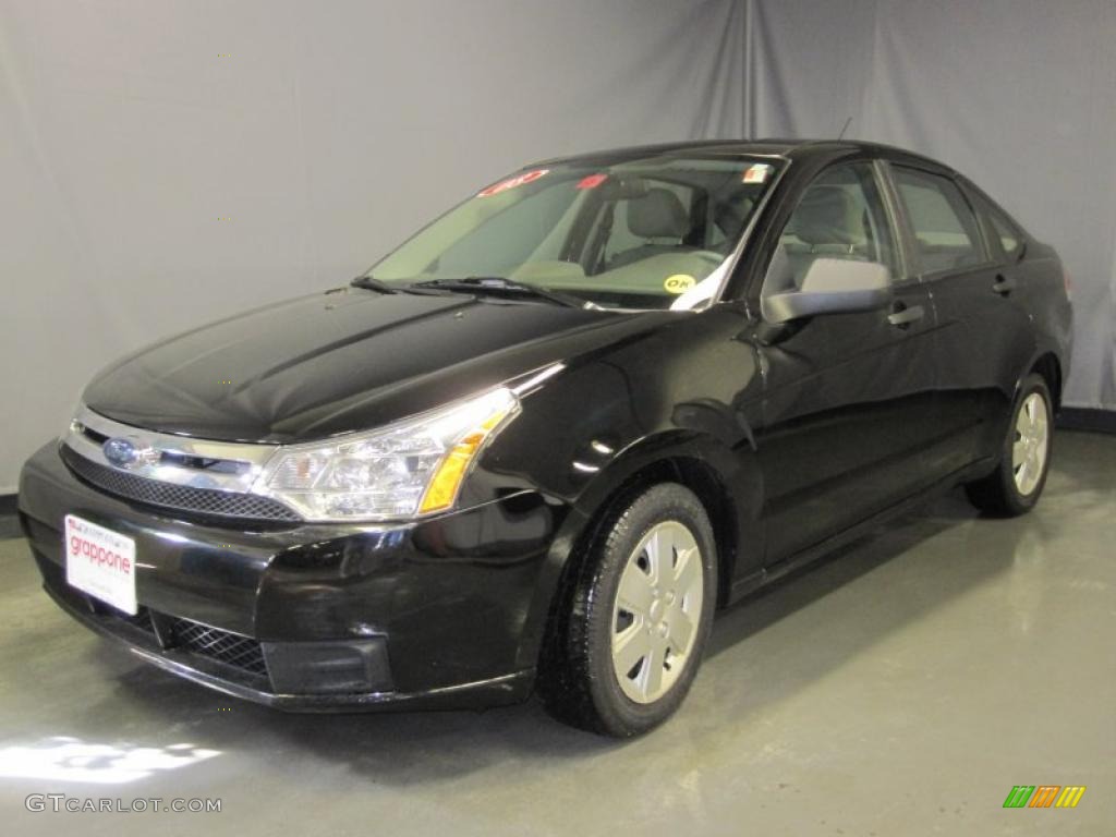 2008 Focus S Sedan - Black / Medium Stone photo #1