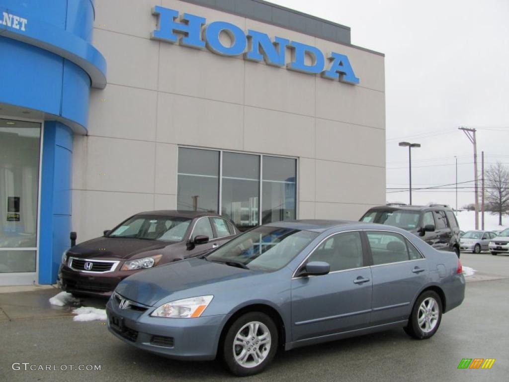 2007 Accord EX-L Sedan - Cool Blue Metallic / Gray photo #1