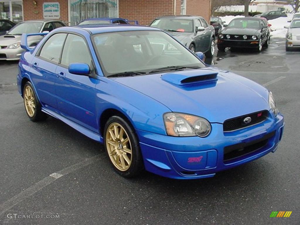 2005 Impreza WRX STi - WR Blue Pearl / Black/Blue Ecsaine photo #1