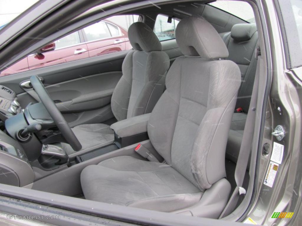 2007 Civic LX Coupe - Galaxy Gray Metallic / Gray photo #12