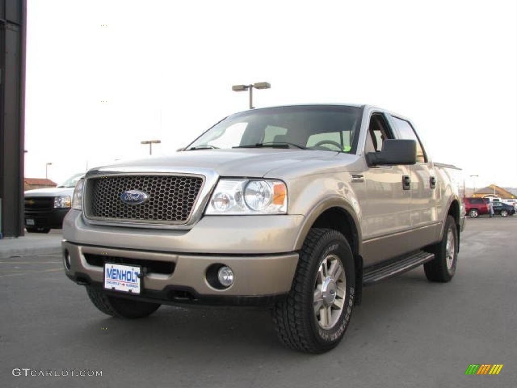 2006 F150 Lariat SuperCrew 4x4 - Smokestone Metallic / Tan photo #2