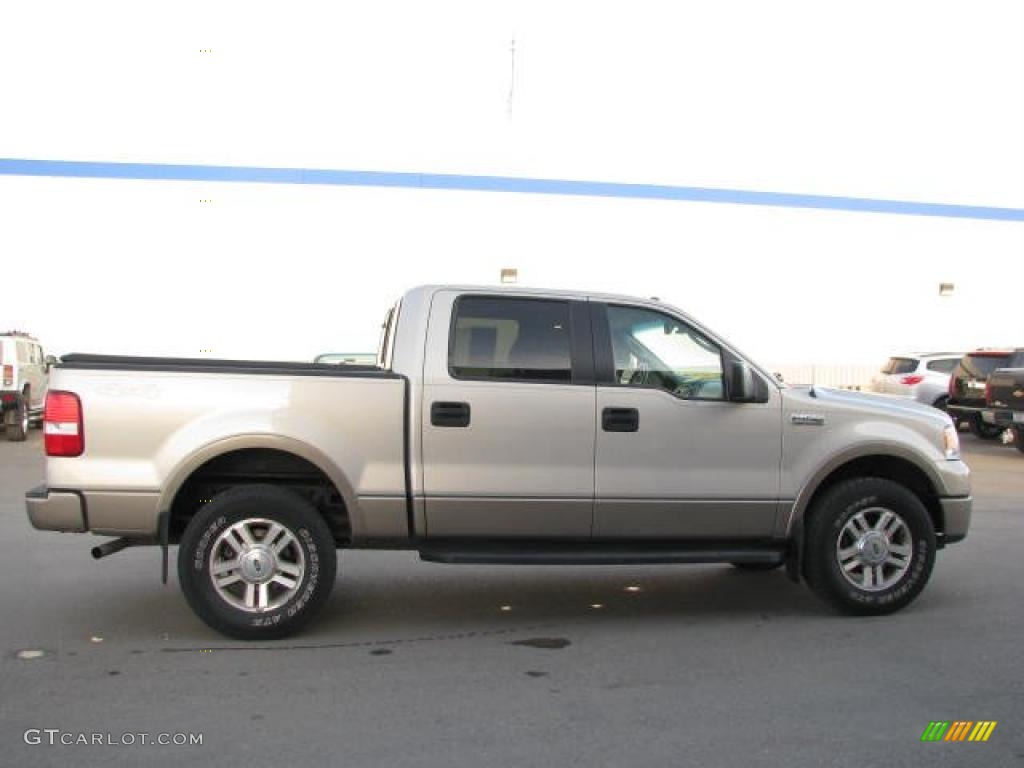 2006 F150 Lariat SuperCrew 4x4 - Smokestone Metallic / Tan photo #5