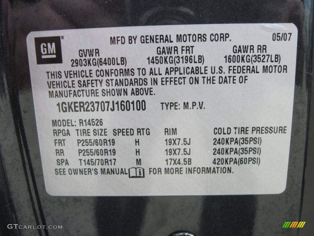 2007 Acadia SLT - Carbon Metallic / Titanium photo #13