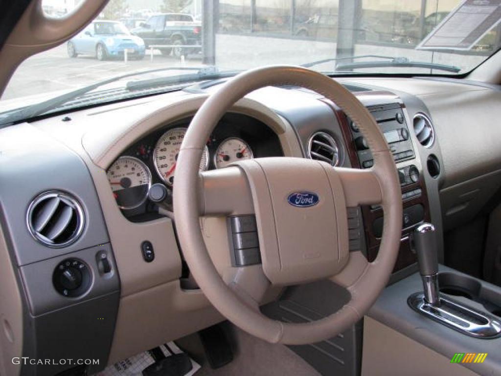 2006 F150 Lariat SuperCrew 4x4 - Smokestone Metallic / Tan photo #13