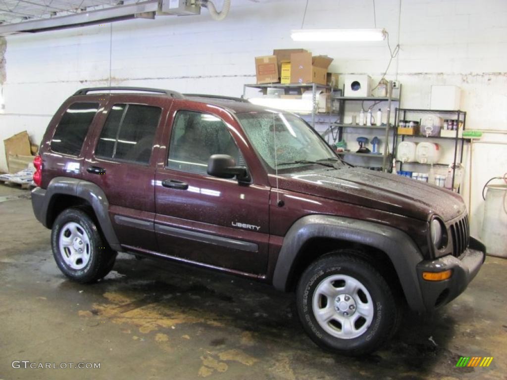 2004 Liberty Sport 4x4 - Deep Molten Red Pearl / Taupe photo #1