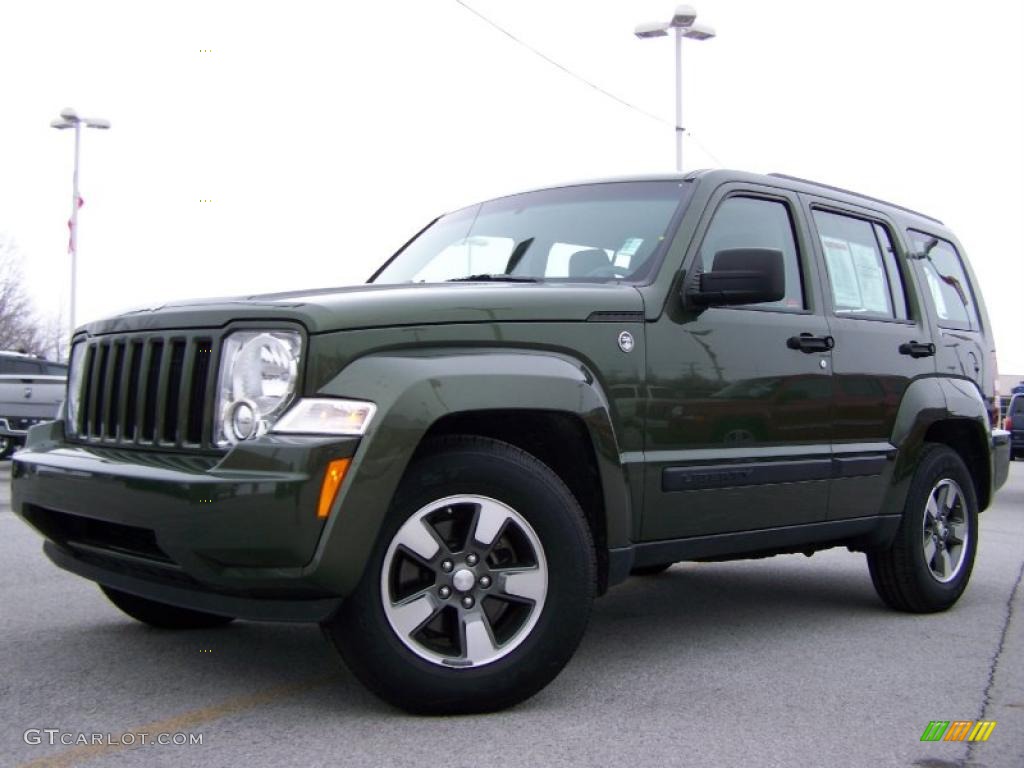 2008 Liberty Sport 4x4 - Jeep Green Metallic / Pastel Slate Gray photo #5