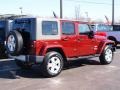 2008 Red Rock Crystal Pearl Jeep Wrangler Unlimited Sahara 4x4  photo #3