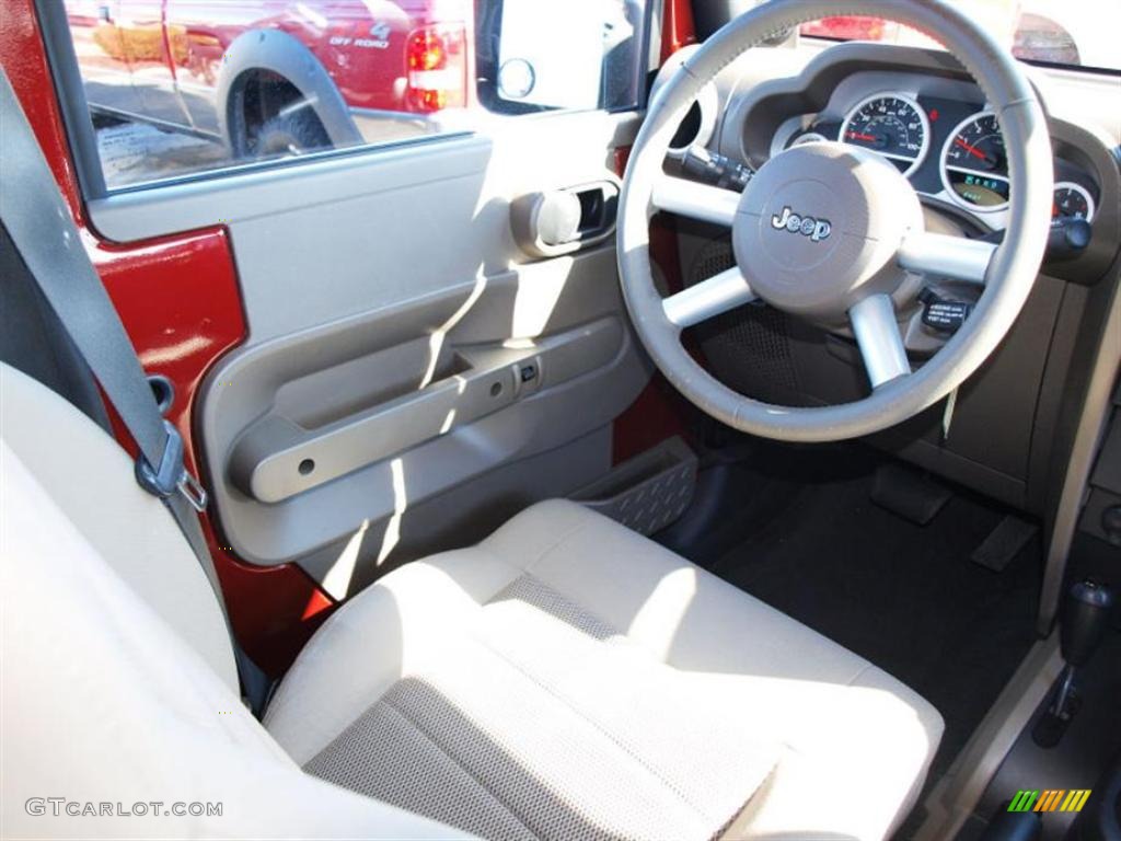 2008 Wrangler Unlimited Sahara 4x4 - Red Rock Crystal Pearl / Dark Khaki/Medium Khaki photo #11