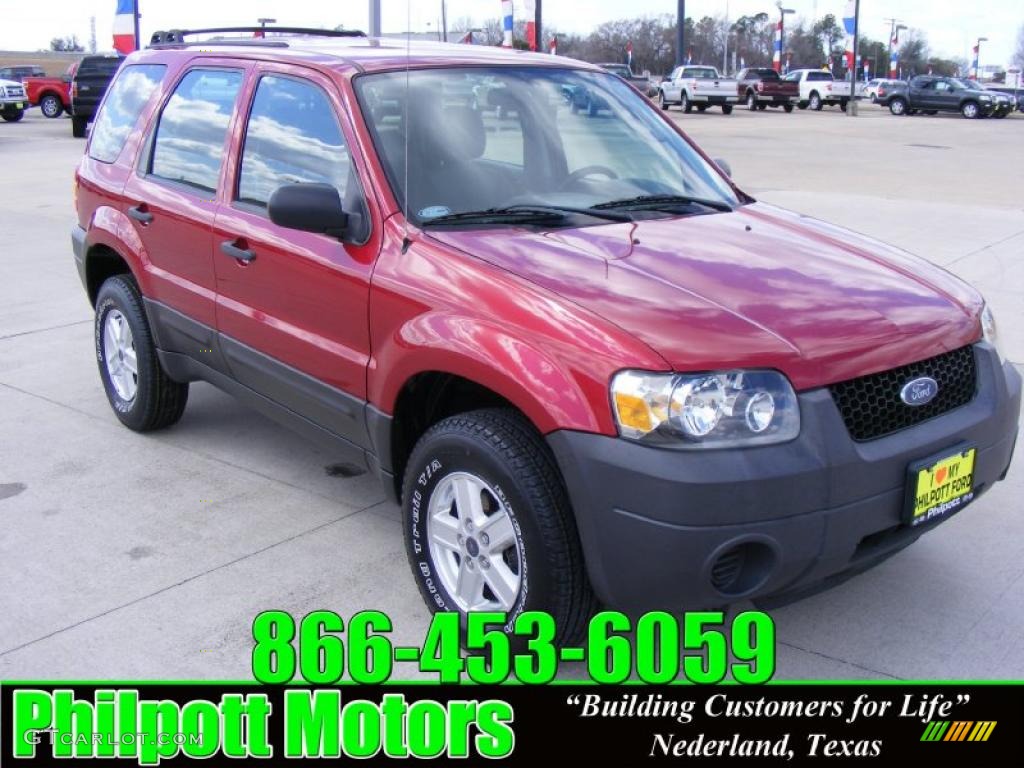 2007 Escape XLS - Redfire Metallic / Medium/Dark Flint photo #1