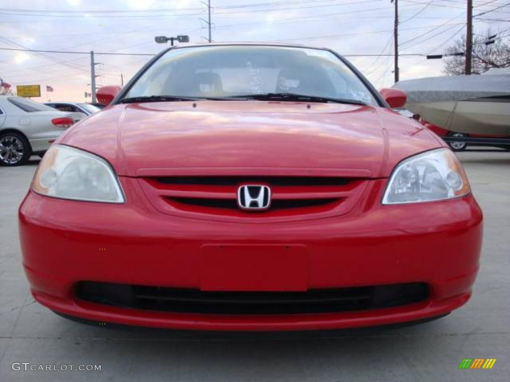 2002 Civic EX Coupe - Rally Red / Beige photo #1