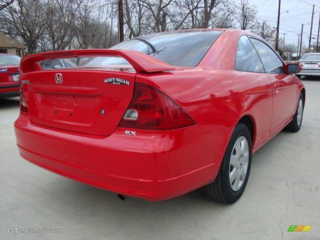 2002 Civic EX Coupe - Rally Red / Beige photo #3