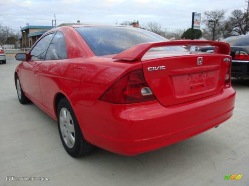 2002 Civic EX Coupe - Rally Red / Beige photo #4