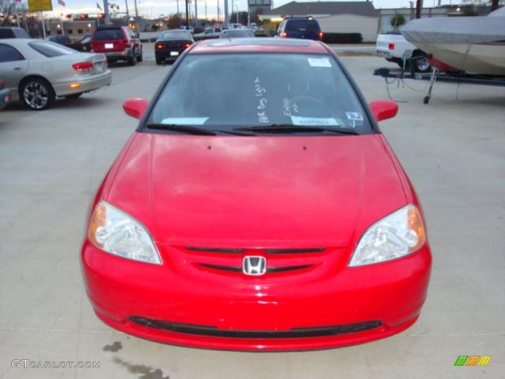 2002 Civic EX Coupe - Rally Red / Beige photo #6