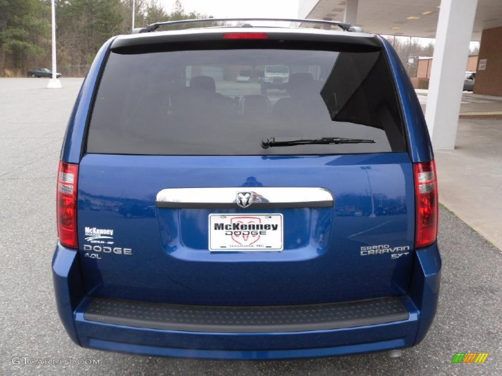 2010 Grand Caravan SXT - Deep Water Blue Pearl Coat / Medium Slate Gray/Light Shale photo #3