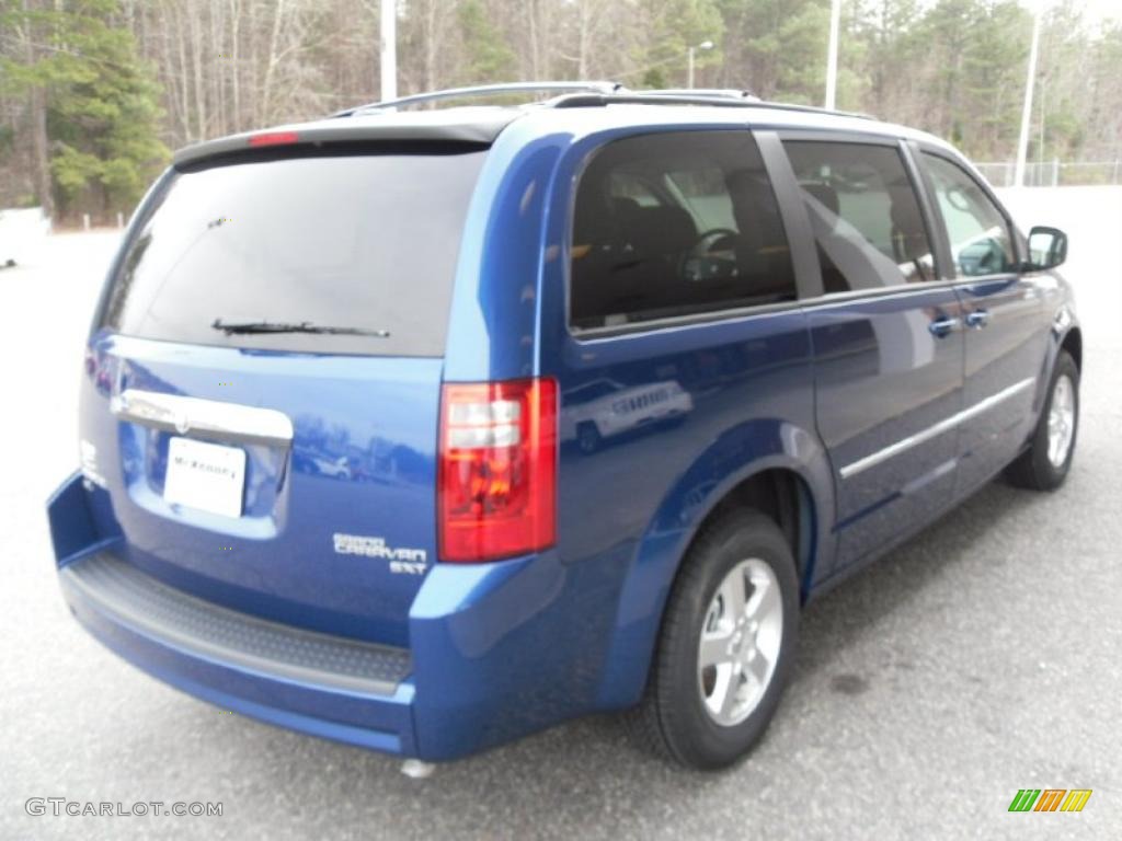 2010 Grand Caravan SXT - Deep Water Blue Pearl Coat / Medium Slate Gray/Light Shale photo #4