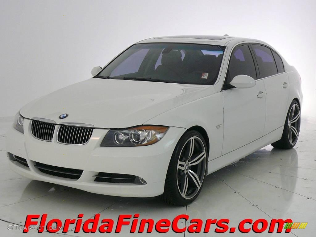 2006 3 Series 330i Sedan - Alpine White / Natural Brown photo #1