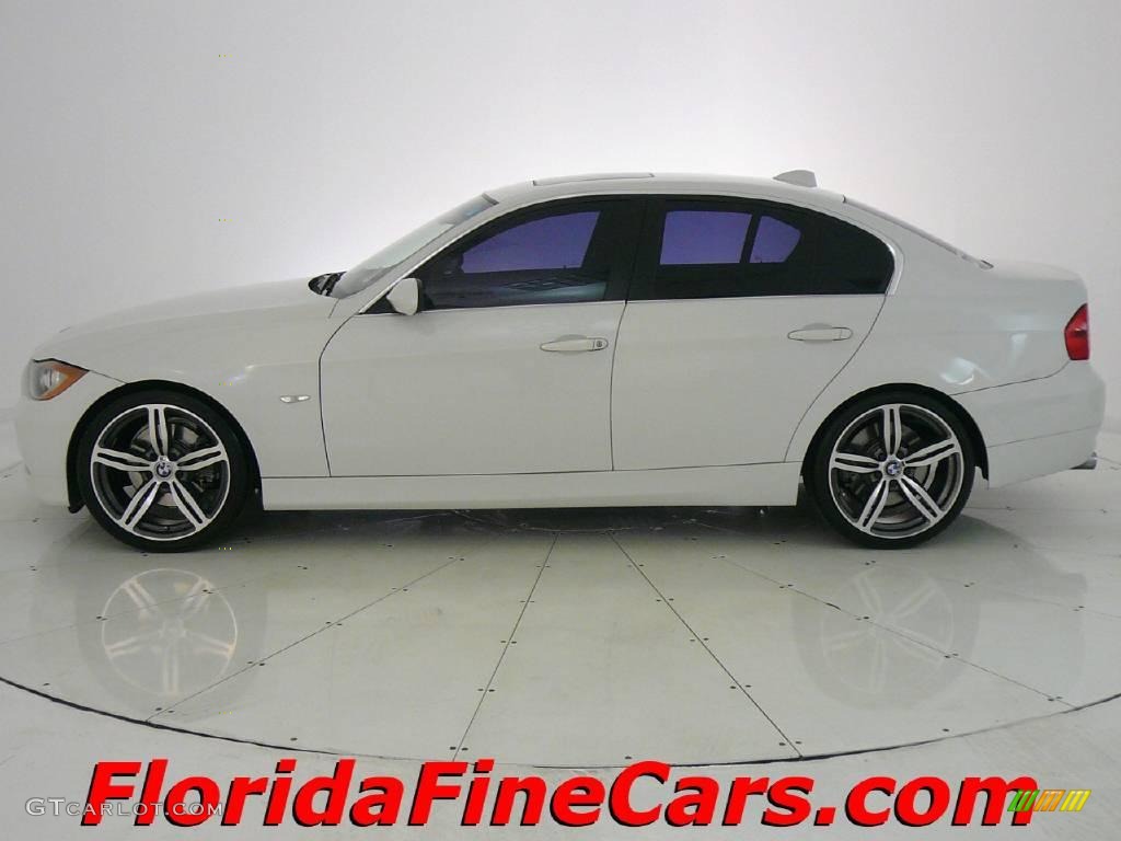 2006 3 Series 330i Sedan - Alpine White / Natural Brown photo #3