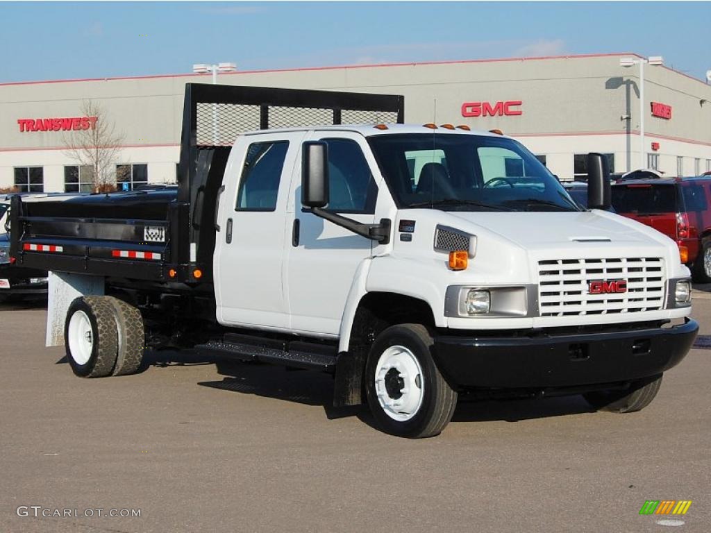 2007 C Series TopKick C5500 Crew Cab Dump Truck - Summit White / Pewter photo #1