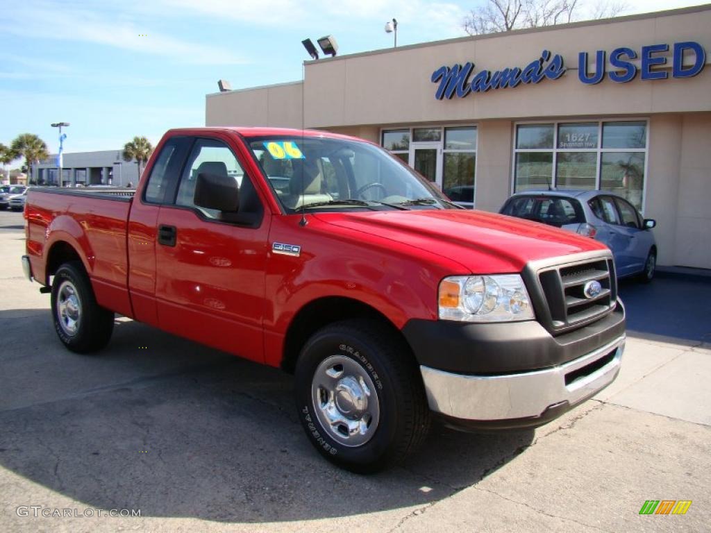 2006 F150 XL Regular Cab - Bright Red / Tan photo #2