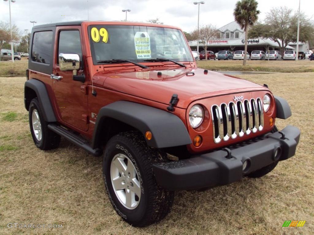 2009 Wrangler X 4x4 - Sunburst Orange Pearl Coat / Dark Slate Gray/Medium Slate Gray photo #11