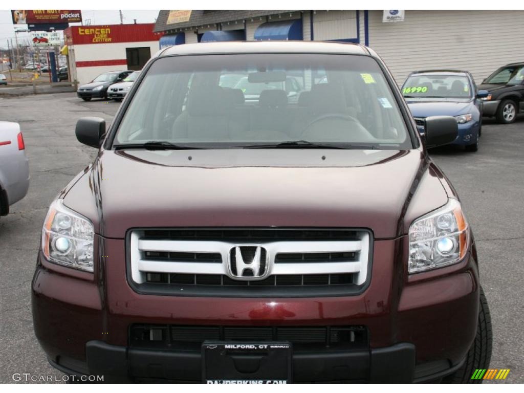 2007 Pilot LX 4WD - Dark Cherry Pearl / Saddle photo #2