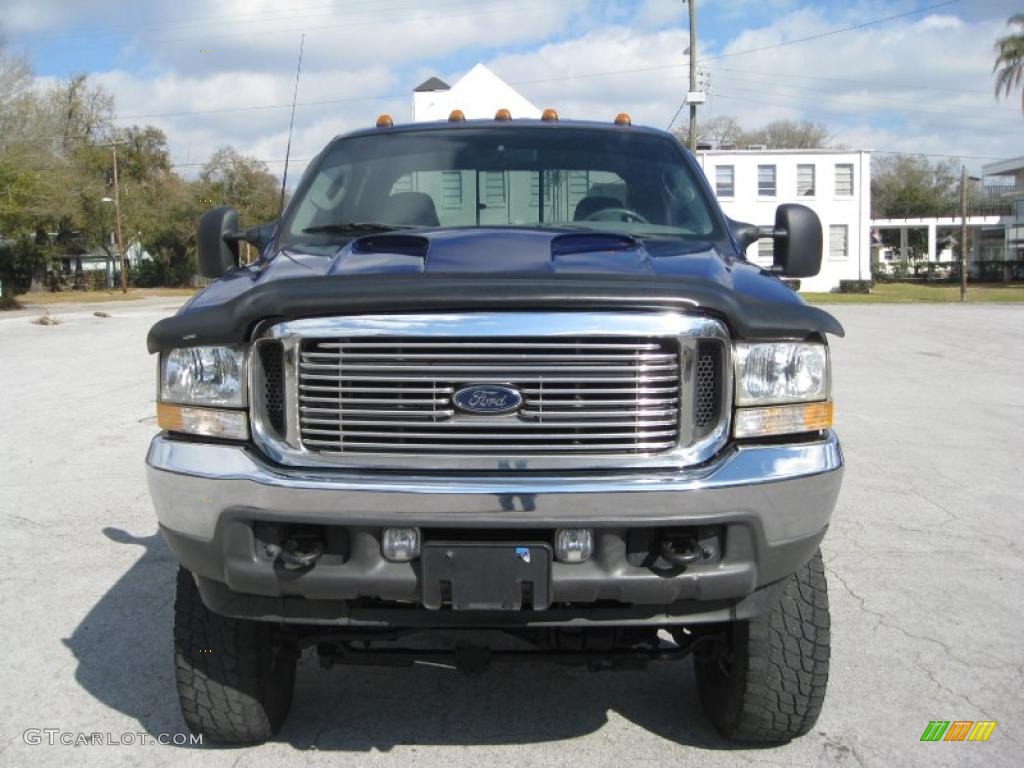 2003 F350 Super Duty Lariat Crew Cab 4x4 - Sonic Blue Metallic / Medium Flint photo #1