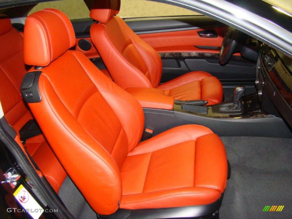 2007 3 Series 328i Coupe - Black Sapphire Metallic / Coral Red/Black photo #9