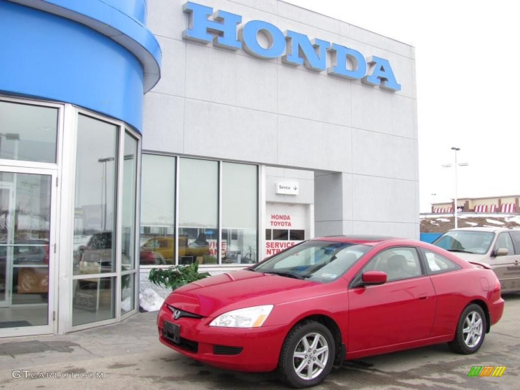 2003 Accord EX V6 Coupe - San Marino Red / Ivory photo #1