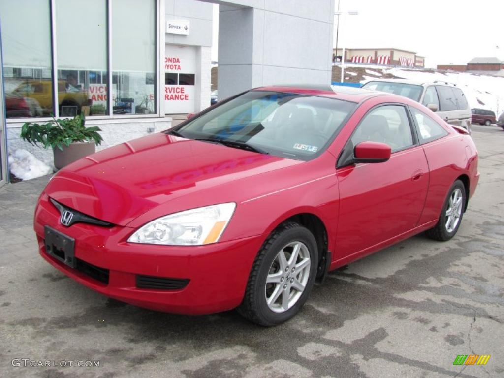 2003 Accord EX V6 Coupe - San Marino Red / Ivory photo #2