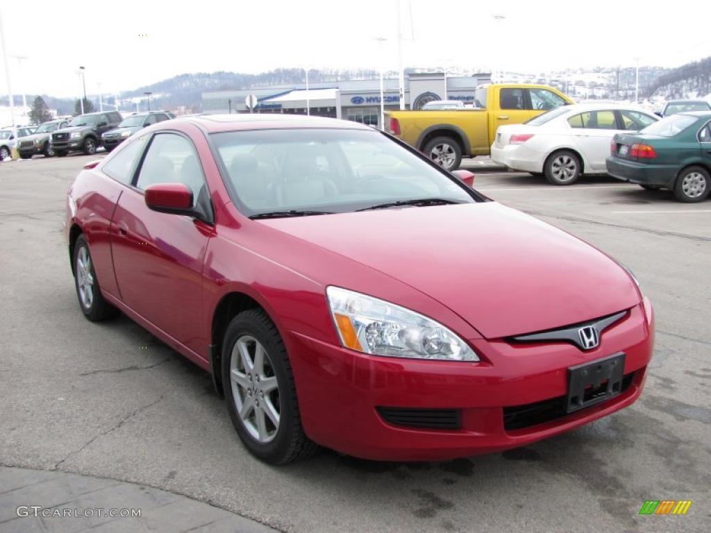 2003 Accord EX V6 Coupe - San Marino Red / Ivory photo #9