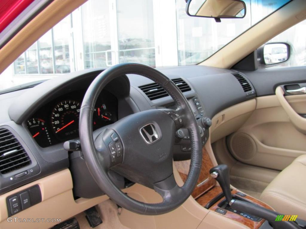 2003 Accord EX V6 Coupe - San Marino Red / Ivory photo #13
