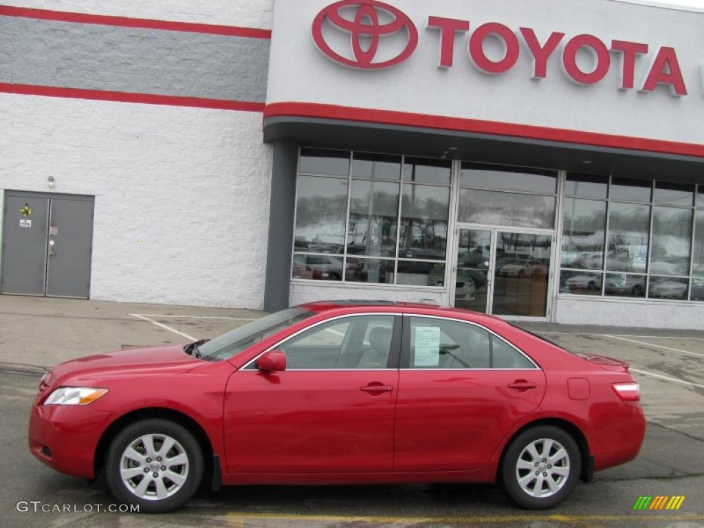 2008 Camry XLE - Barcelona Red Metallic / Bisque photo #2