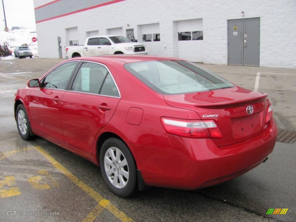 2008 Camry XLE - Barcelona Red Metallic / Bisque photo #3