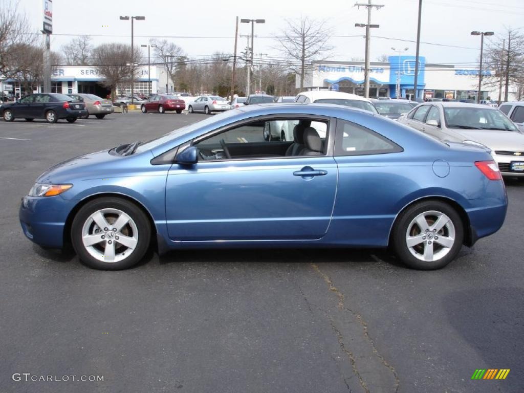 2007 Civic EX Coupe - Atomic Blue Metallic / Gray photo #9