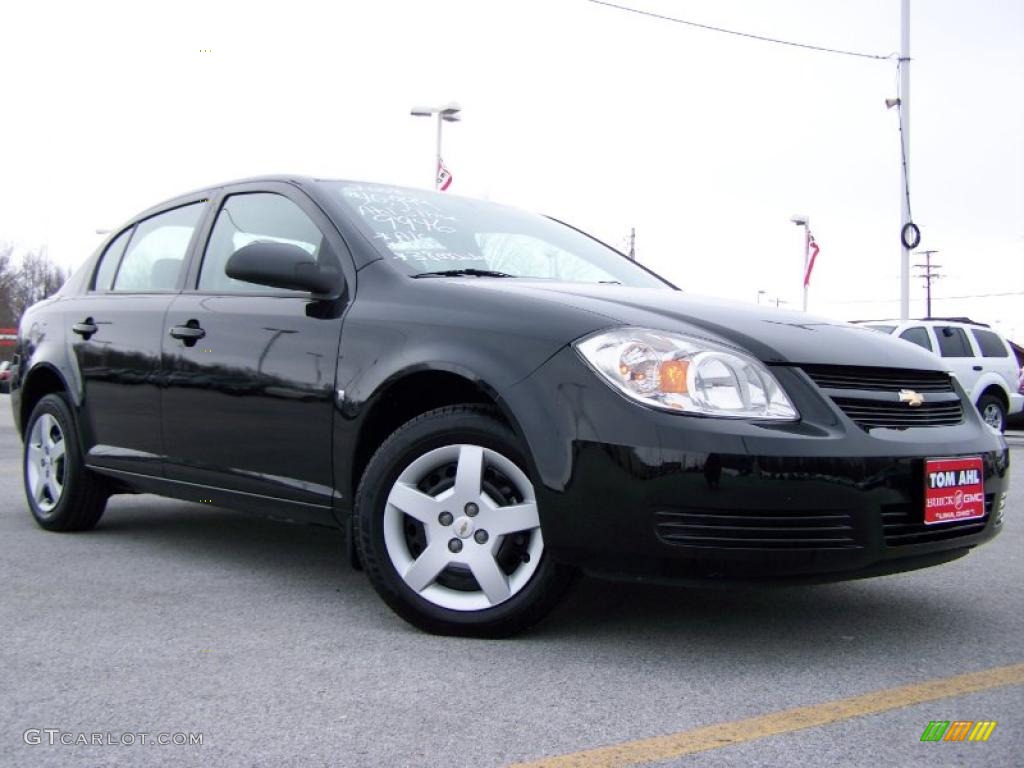 2008 Cobalt LS Sedan - Black / Gray photo #1