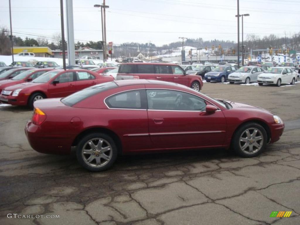 2002 Sebring LXi Coupe - Ruby Red Pearl / Black/Beige photo #5