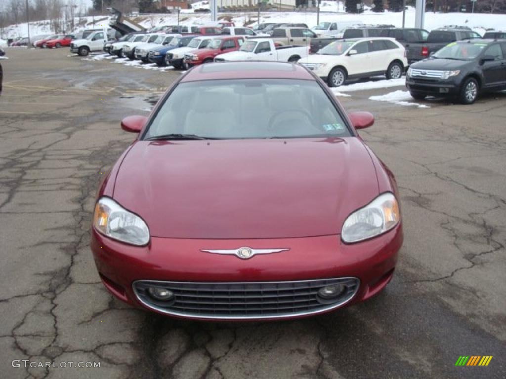 2002 Sebring LXi Coupe - Ruby Red Pearl / Black/Beige photo #10